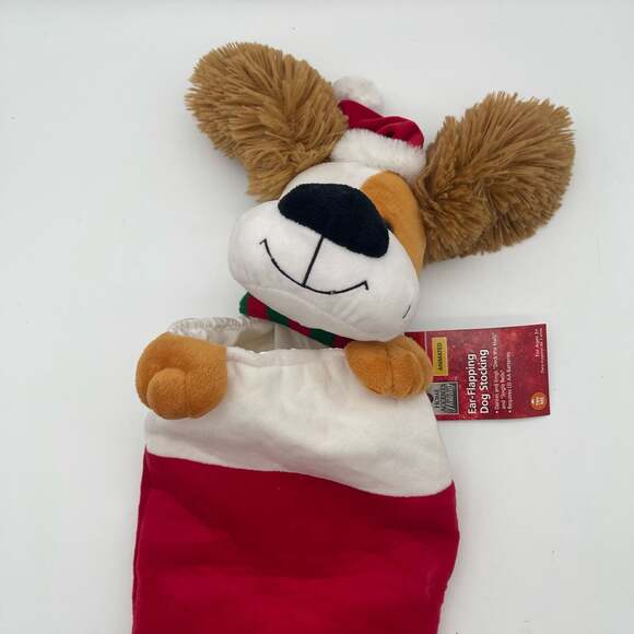 Home Accents Holiday Animated Singing and Ear-Flapping Plush Dog Christmas Stock - Picture 2 of 4